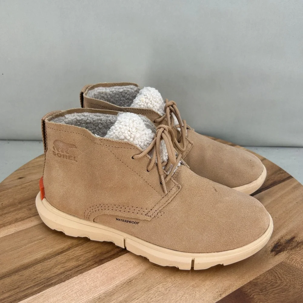 Sorel Womens Explorer II Drift Chukka Waterproof Boots Tan Suede Size 8
